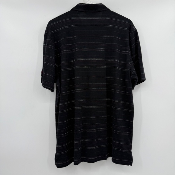 Travis Mathew Polo Shirt Men Large Black Stripes Short Sleeves Pima Cotton Blend - Picture 4 of 11
